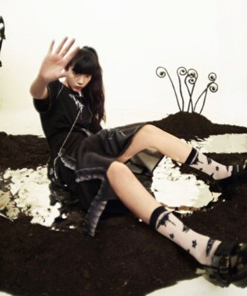 Line Drawing Printed Skirt