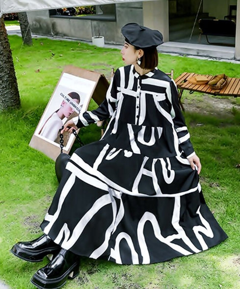 Graphic Pattern Maxi Dress