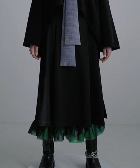 Ruffle Hem Layered Skirt