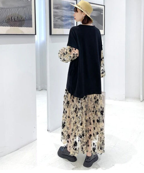 Sleeve See-through Dress