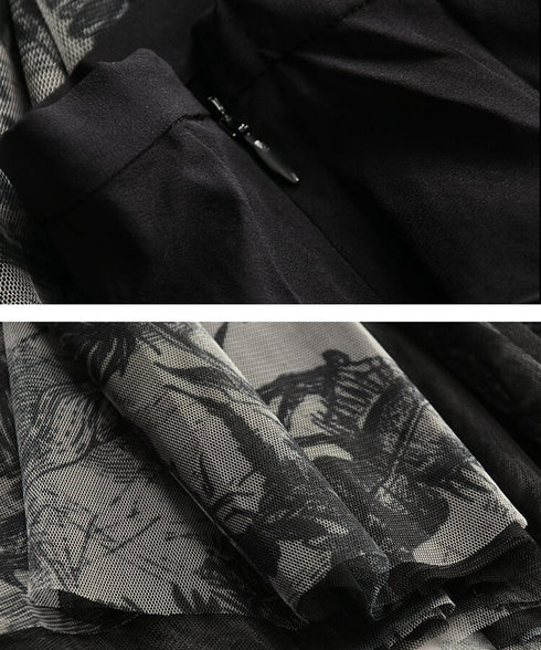 Shadow Botanical Mesh Skirt