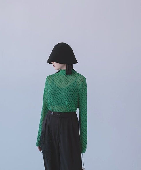 Star Mesh Turtleneck Top