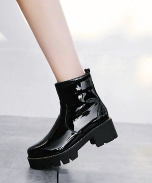 Shiny Platform Boots