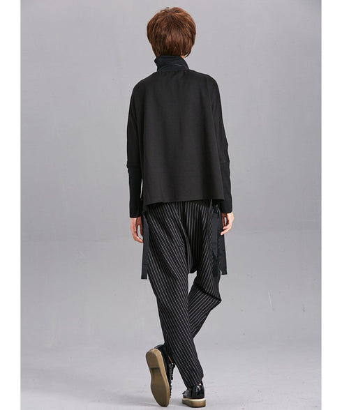 Snap Collar Drawstring Top