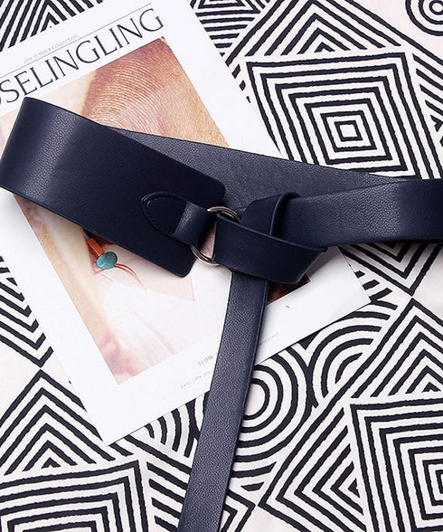 soft leather wide waist belt