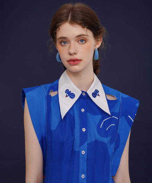 Blue Bird Flare Dress