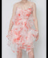 Floral Ruffled Organza Dress