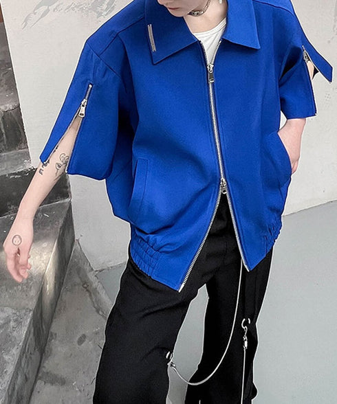 Double Zip Short Sleeve Blouson