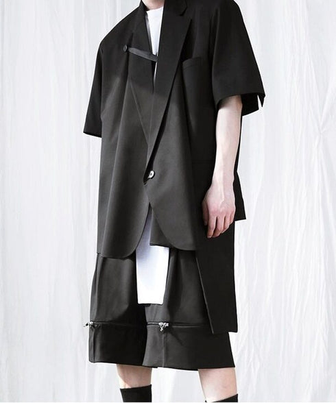 Layered Zip Block Shorts