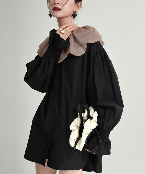 Tulip Collar Volume Sleeve Blouse