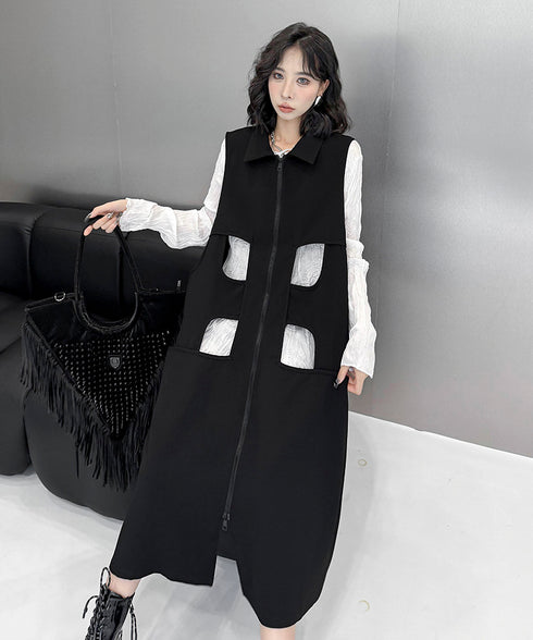 Square Cutout Long Vest