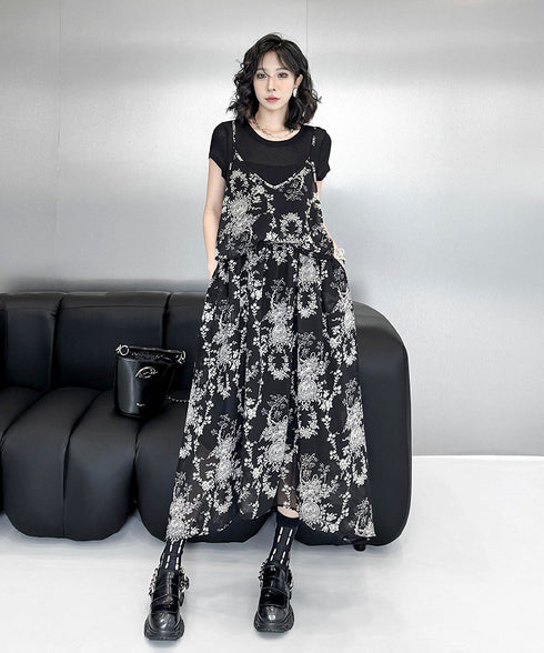 Faux Layered Floral Dress