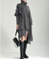 Slit Knit Dress & Poncho Co-ord