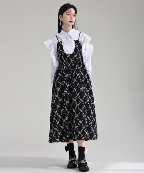 Floral Jacquard Camisole Dress