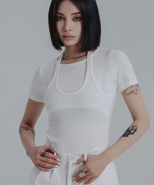 Strap Neck Fitted Top