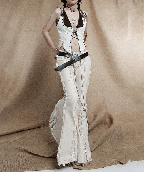 Untrimmed Bootcut Pants