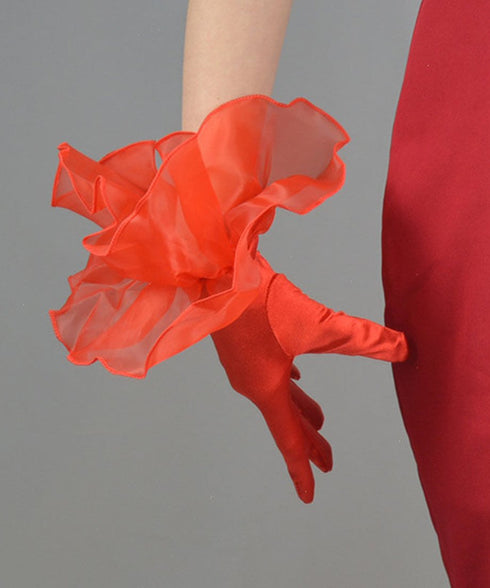 Organza Frill Satin Gloves