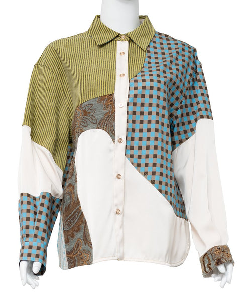 Patchwork Pattern Mix Shirt
