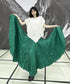 Wrinkle Flare Long Skirt