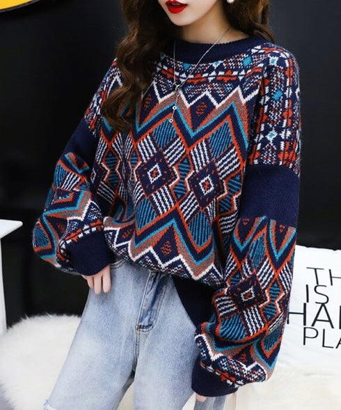 Tribal Geometric Knit Sweater