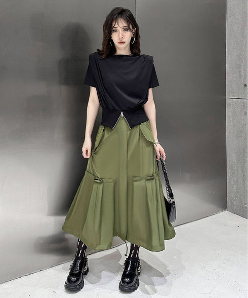 Flap Pocket Mermaid Skirt