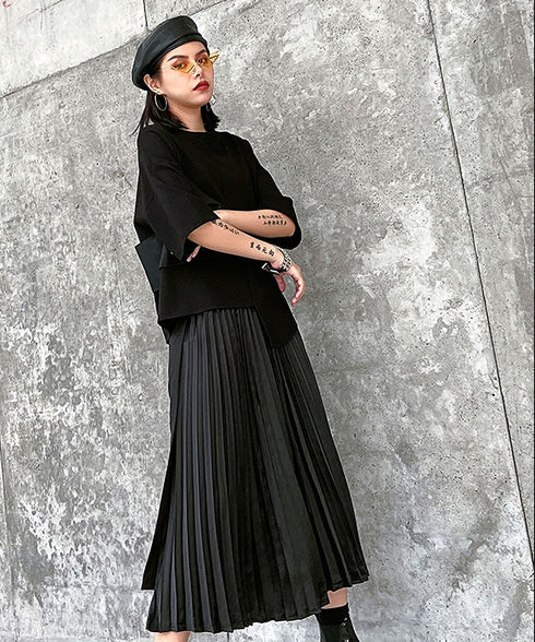 Half Sleeve Asymmetric Top