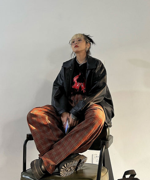 Flap Pocket Faux Leather Jacket