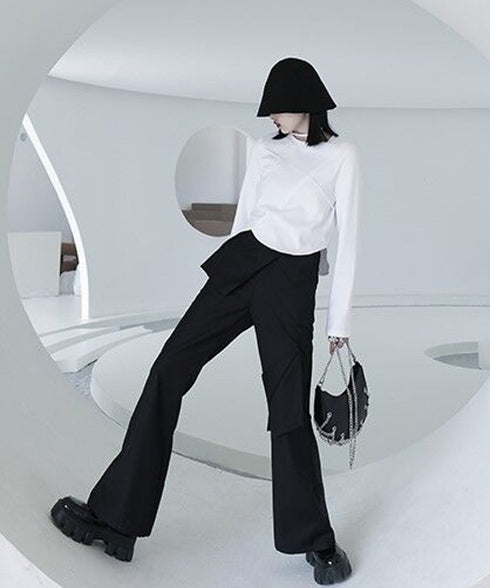 Layered Flare Cargo Pants