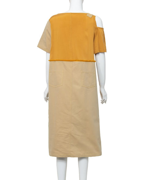 Dual Tone Asymmetric Strap Dress