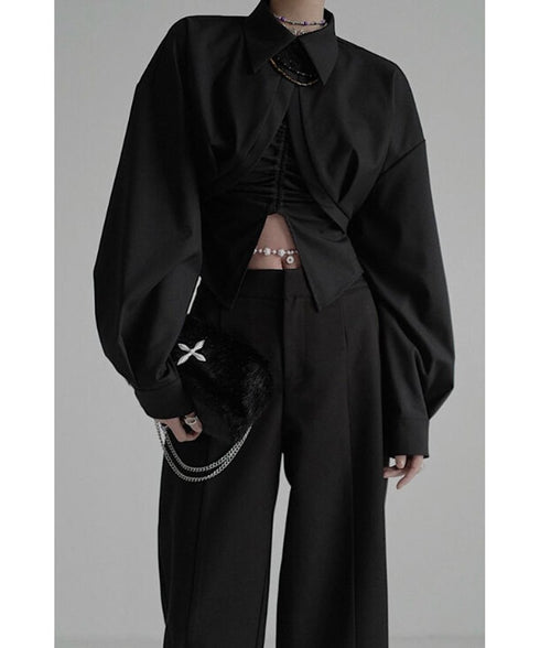 Round Tail Cropped Blouse