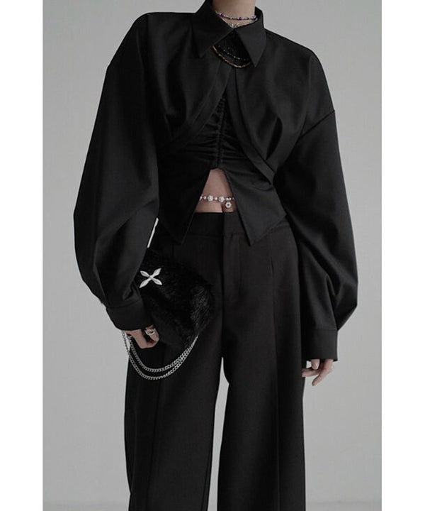 Round Tail Cropped Blouse