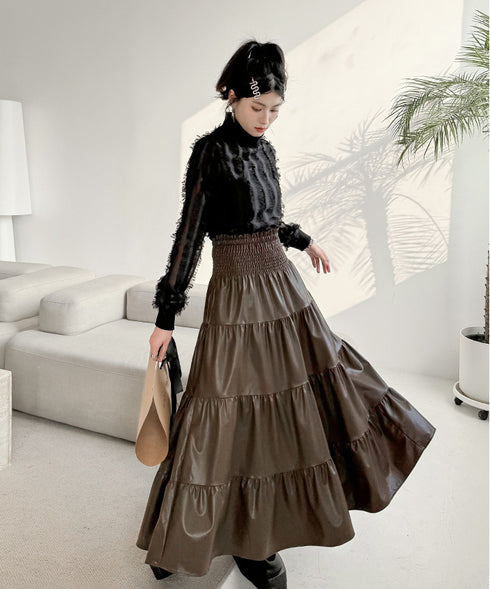 Gathering Flare Skirt