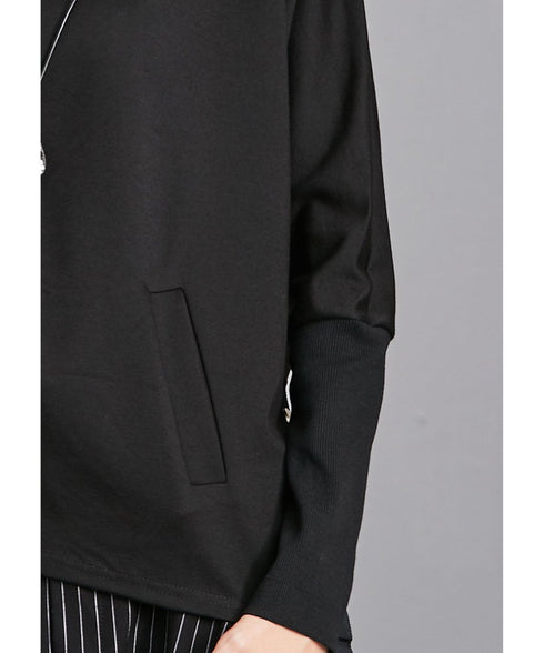 Snap Collar Drawstring Top