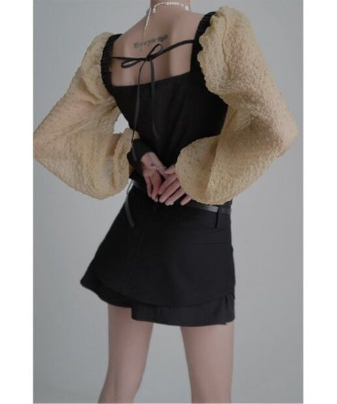 Square-neck Patchwork Top