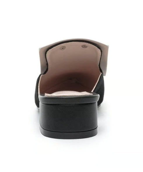 Striped Art Face Pointed Mules