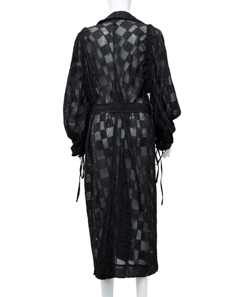 Sheer Check Long Coat