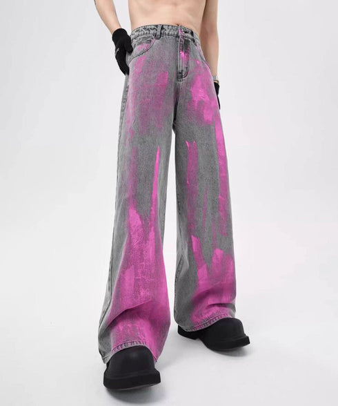 Paint Graphic Wide Denim