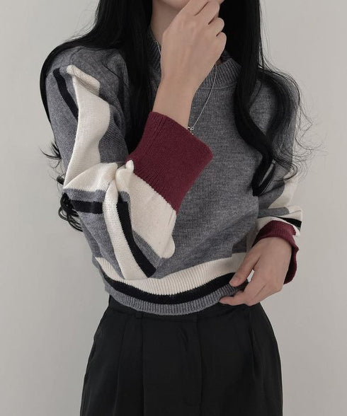 Colorblock Knit Pullover