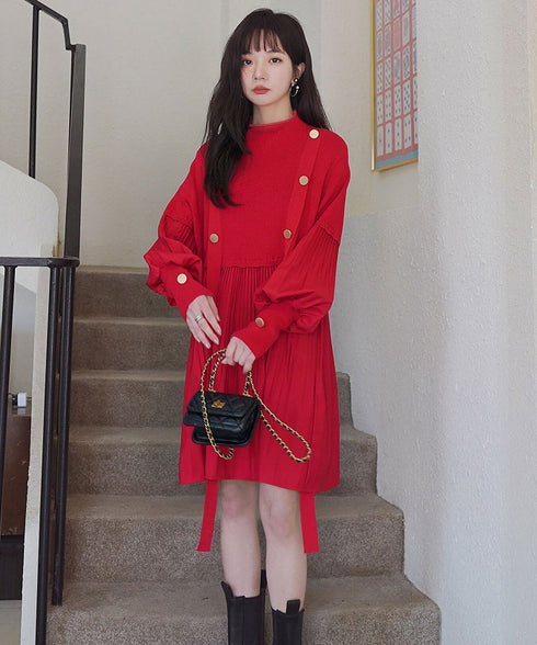 Lantern Sleeve Dress