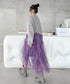 Ruffle Tulle Long Cardigan
