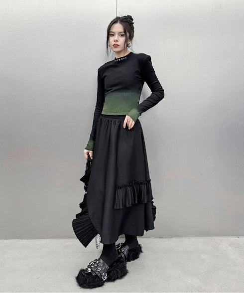 Pleat Ruffle Skirt