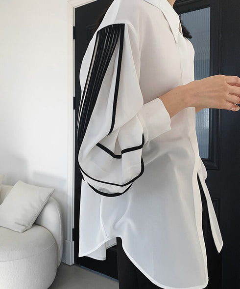 Pleated Sleeve Blouse