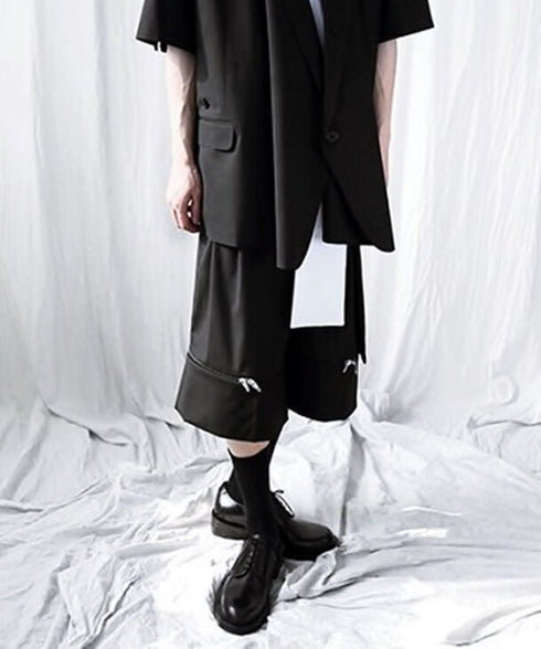 Layered Zip Block Shorts
