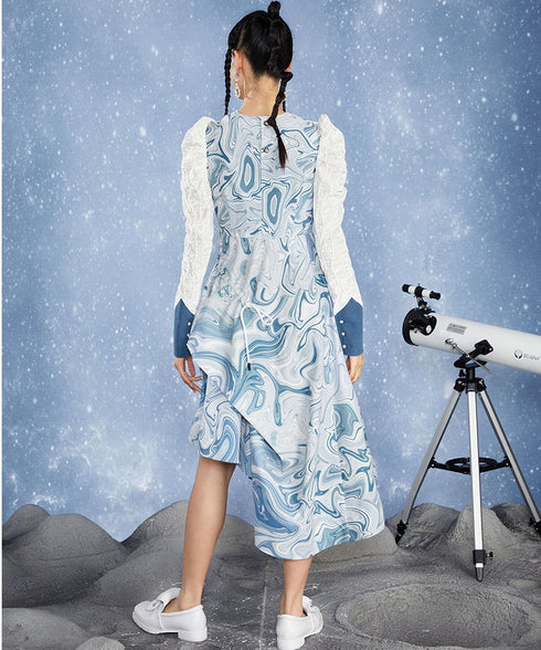 Faux Layered Marble Dress