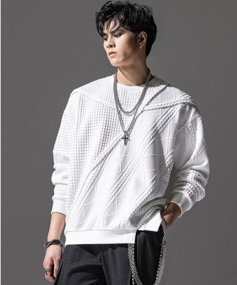 Textured Panel Mix Knit