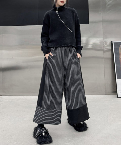Panel Stripe Wide Pants