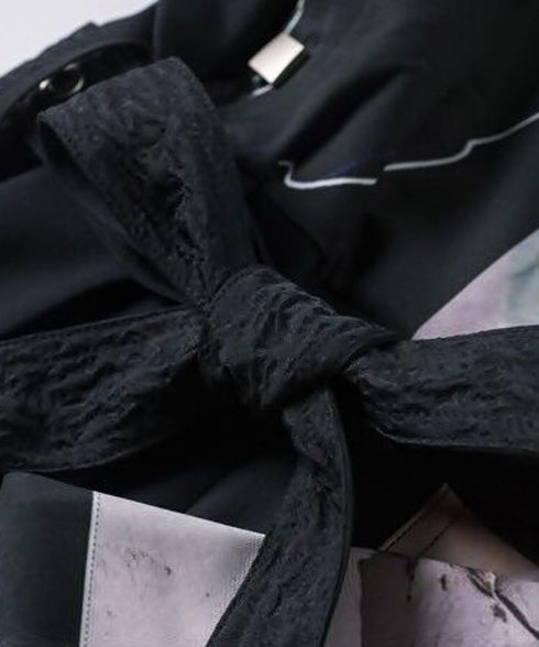 Asymmetric Graphic Scarf Jumpsuit