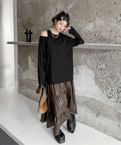 Faux Layered Cutout Top