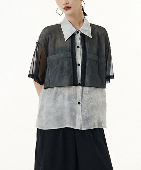 See-through Sleeve Blouse