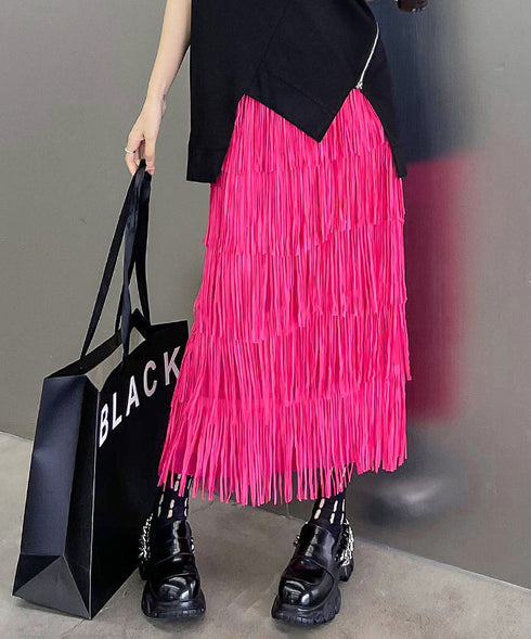 Fringe Tiered Skirt